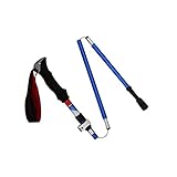 Loovit bastones de trekking – 1 paquete de bastones plegables plegables para caminar, ultraligeros, de aluminio ligero 7075, cierre rápido ajustable con puntas de tungsteno