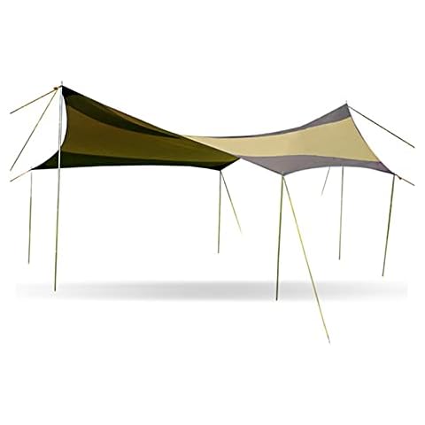SUFEN Waterproof Camping Tarp, Hexagonal Waterproof Rain Fly Tent Shelter Essential Survival Gear Sunshade Hiking Backpacking Multifunctional Outdoor Awning 16x16ft Cover