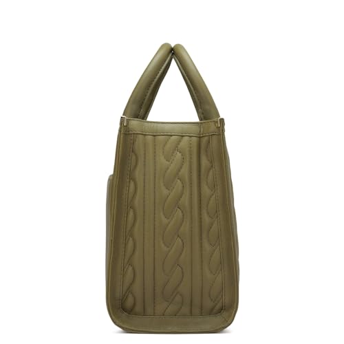 Image of Da Milano Leather Satchel Bag for Women - Olive