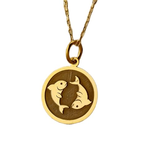 Collier pendentif pièce gravée Poissons LKBEADS pour sublimer votre style