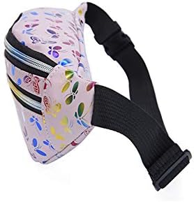 Estwell Bum Waist Bag for Women Girls Fashion PU Leather Waterproof Ladies Festival Fanny Pack Lightweight Hip Pouch Travel Holiday Waist Pack Shiny Bumbag
