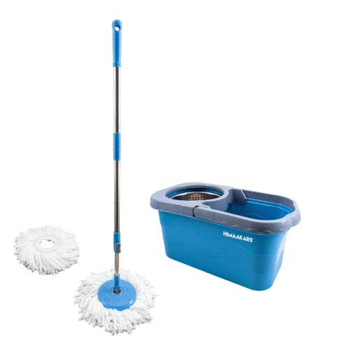 Spin Mop Bucket System with Wheels & Pull Handle | 360° Rotating ...