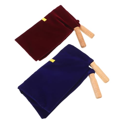 Pochettes à offrandes de qualité supérieure en velours brodé et finitions bois noble