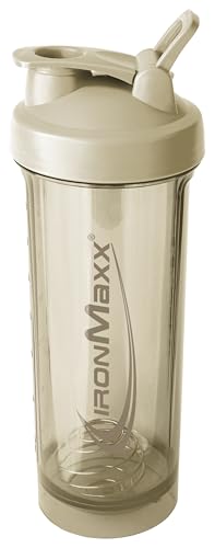 IronMaxx Premium Shaker – Sandstone Beige 700 ml | Auslaufsicherer BPA-freier Shaker mit Siebkugel & Skalierung für Eiweißshakes Smoothies & Fitness Drinks