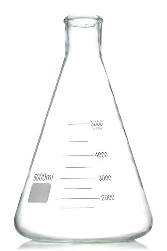 Witeg Borosilicate Glass Conical Flask 5000 ML (Pack of 1) |Erlenmeyer Flask for School Collage Chemistry Lab Laboratory |-image-29