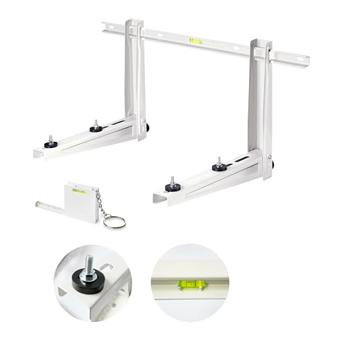 Support Mural MS257 Rodigas pour Climatiseur Split et Pompe à Chaleur - Console Murale avec Mètre Ruban et Niveau à Bulle - Longueur 550 mm