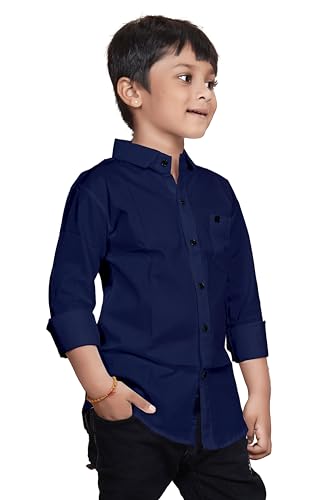 Image of Sky Pearl Boys Spread Collar Casual Full Sleeve Shirt
