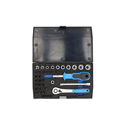 GEDORE D 20 KMU-20 Steckschlüsselsatz 1/4" – 37-tlg. Steckschlüssel- und Bitsatz mit Umschaltknarre, 1/4"-Bits & Steckschlüsseleinsätze inkl. weiterem Zubehör
