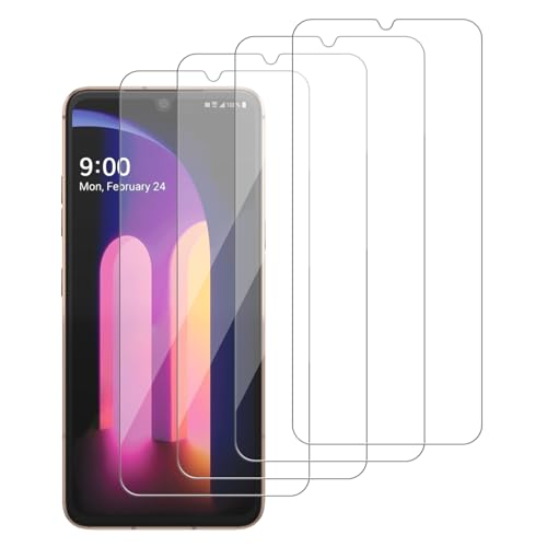 iCsapr 4 Pack Glass Screen Protector Compatible for LG V60 ThinQ/LG V60 ThinQ 5G / LG V60 ThinQ 5G UW [9H Hardness]-HD Screen Tempered Glass,Scratch Resistant,Easy Install
