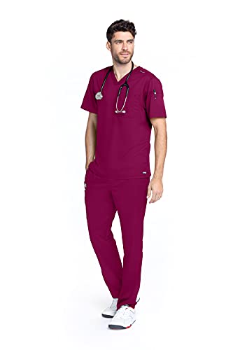BARCO Grey's Anatomy GRT091 Men's Evan Scrub Top Wine S