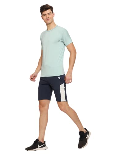 Image of MARK LOUIIS Men's Cotton Blend Shorts with 2 Zipper Pockets + 1 Back Pocket | Lightweight Breathable Casual Shorts | Elastic Waist Comfortable Fit | Multi-Color | M to 7XL