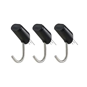 レック 穴の目立たない ピンフック 3個入 耐荷重 2kg ブラック