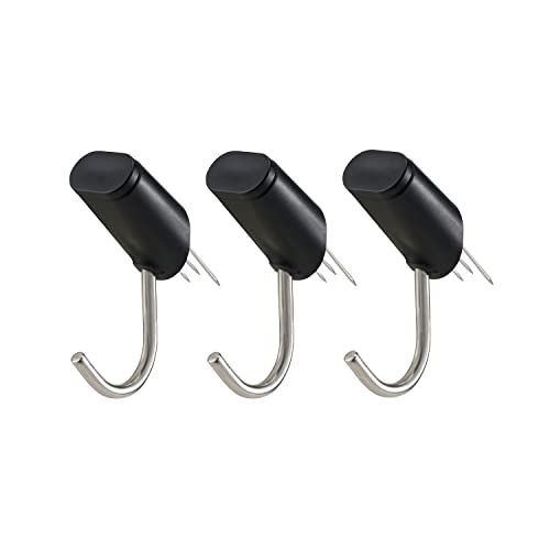 レック 穴の目立たない ピンフック 3個入 耐荷重 2kg ブラックの商品画像（Amazon）