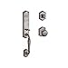 Baldwin FDNEWXROUTAR152 Reserve Full Dummy Handleset New Hampshire x Round with Traditional Arch Rose in Matte Antique Nickel Finish