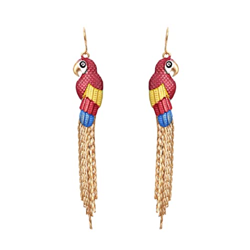 Boucles d'oreilles perroquet pendantes aux finitions soignées pour femme