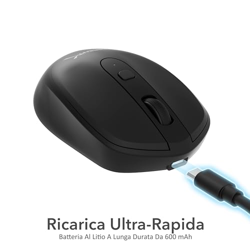 Mouse wireless ricaricabile, senza fili, da 2,4 GHz, con risoluzione regolabile (MS-RCWM) - Mouse gaming - Immagine 3