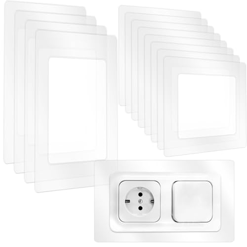 Hlimior 12 Stücke lichtschalter Schutz, wandschutz für lichtschalter,Tapetenschutz für Steckdose und Lichtschalter, Unterputz-Schalterprogramme, Steckdosenblende