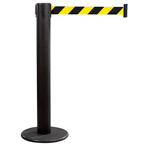 RS-GUIDESYSTEMS GLA 85 Gurtpfosten, innen, schwarz, gelb/schwarz schraffiert, 9 m Personenleitsystem aus Stahl, Kunststoff Cover