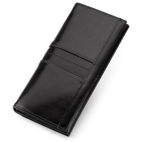 Porte-monnaie en cuir véritable rouge pour femme chic avec fentes pour cartes