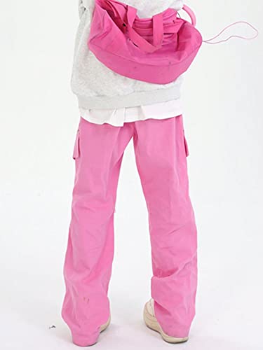 OYOANGLE Men's Casual Cargo Pants Drawstring Elastic Waist Flap Pocket Street Baggy Jogger Trousers2