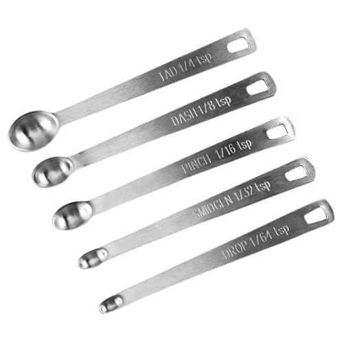 Cucchiai dosatori in acciaio inossidabile - Set di cucchiai da cucina compatti, mini dosatore in metallo durevole, per porzioni accurato per uso alimentare 304, design con
