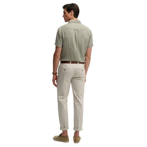 Superdry Premium Regular Chino Pantalones, Rainy Day Grey, 34 Unisex Adulto