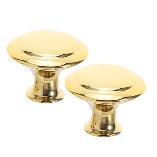 VILLCASE 12個ゴールド 丸型ステンレススチール単穴家具取手 キッチンキャビネット引き出し用耐錆鋼製ハンドル クローゼットドレッサー収納