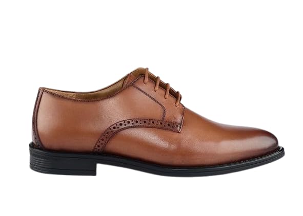 HEEL YOUR SOLE.Yago Derby Shoes, Premium Leather, TAN, Breathable Foam Cushioning