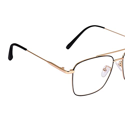 Image of CREEK Blue Light Blocking Metal Frame Blue Cut Zero Power anti-glare Eyeglasses for Eye Protection from UV by Computer /Tablet /Laptop /Mobile (With Testing Kit)