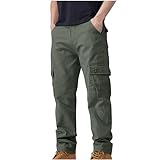 Arbeitshosen Männer Baumwolle Cargohose Sporthose Leichte Outdoor Hosen Atmungsaktive Herrenhosen Freizeit Sportbekleidung Arbeitshosen Laufhose Cargohose Freizeithose Armeegrün L