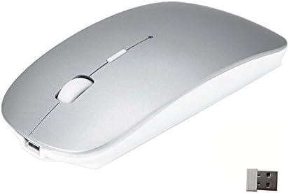 2.4G Rechargeable Mobile Portable Optical Mouse with USB Receiver, Mute Type mice,3 Adjustable DPI Levels, for Notebook, PC, Laptop, Computer, MacBook by Smart-US (Deep Grey)