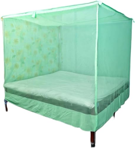 Image of Multicolor Soft Cotton Mosquito net Double Bed King Size | Pure Cotton Mosquito net (Green, 7x5)