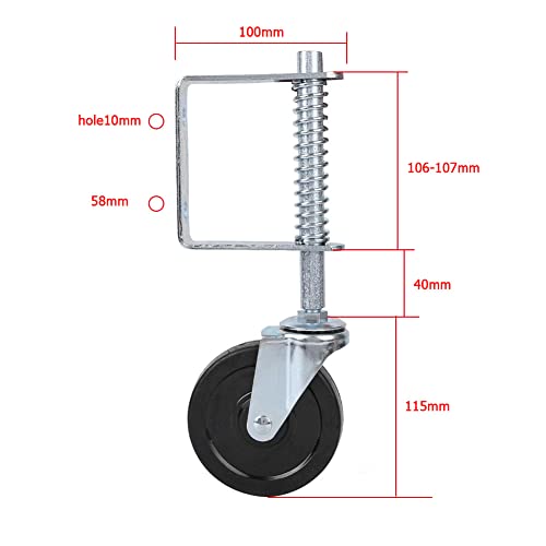 Oubit Gate Wheel Gate 4″ Rubber Gate Wheel Spring Loaded Spin Caster ...