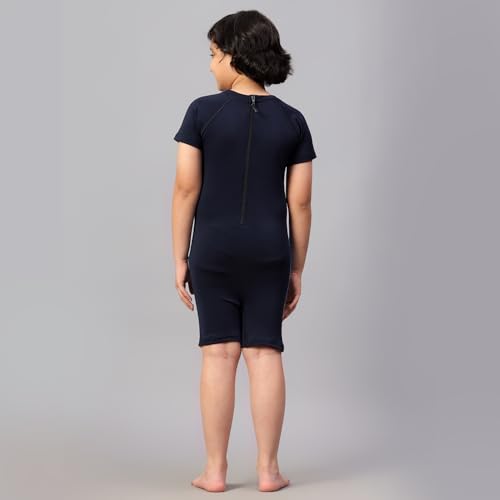 Viva Swimming OKSS-359 Swimwear Suit, Half Sleeves 1 Piece Swimming Wear, Swimming Costume for Kids for Swimming, Diving, Cycling, Aerobics Blue Deal