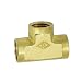 NIGO Brass Pipe Fitting, Forged Brass Tee, 1/4" x 1/4" x 1/4" 3-Way NPT Female Pipe