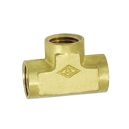 Nigo Industrial Co. Brass Pipe Fitting, Forged Brass Tee, 1/4