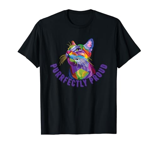 LGBT Pride Month Lesbian Gay Ally Rainbow Kitten Gay Cat T-Shirt