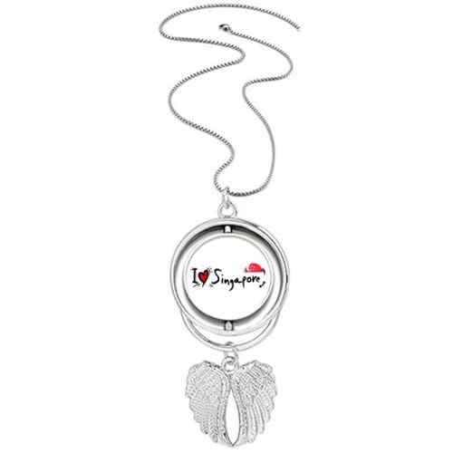 Collier ailes d'ange I Love Singapour, le cadeau souvenir original pour les voyageurs