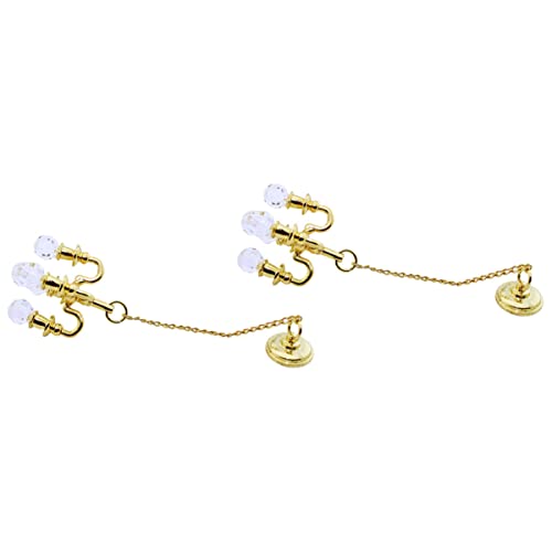 Toyvian 4 Pcs Mini Lustre De Cristal Lâmpada De Teto Pequena Luz Pendurada Kit Mini Luzes De Teto In