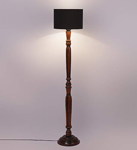 Image of Devansh Lack Cotton Wooden Floor lamp