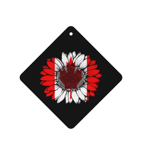 10 PCS Vintage Sunflower Canada Flag Canadian Car Air Fresheners Cards Set, Multi-Pack Scented Cards, Long-Lasting Auto Fragrance Cards for Vehicle, Home & Office Square