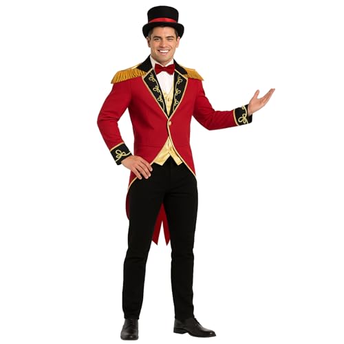 Fun Shack Disfraz Circo Hombre, Presentador de Circo, Disfraces Domador, Disfraz Carnaval Hombre - L