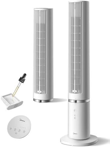 Meilleurs rafraîchisseurs d'air 2026 42 Midea Ventilateur Tour Blanc 103cm pour Chambre, Refroidissement ...