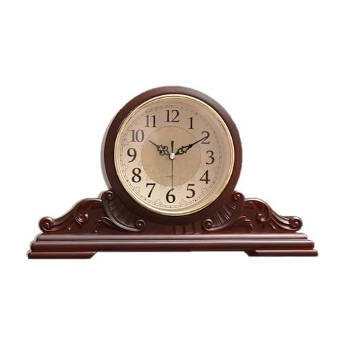 Reloj de mesa de madera maciza grande para salón de estilo vintage 2