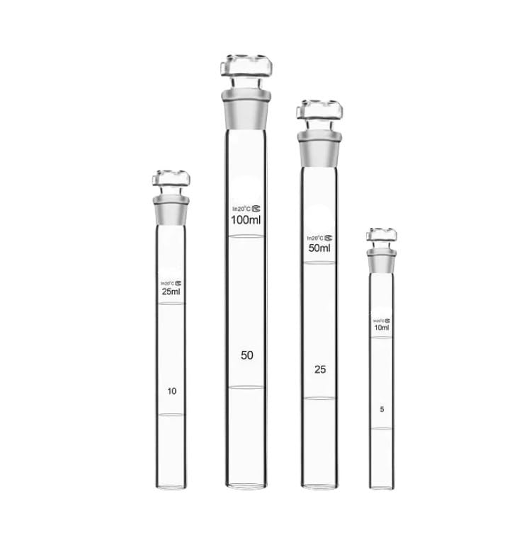 Probówki kolorymetryczne do nesleryzacji - Szklane probówki laboratoryjne z zatyczką, 10ml, 25ml, 50ml, 100ml, 12/op.(25 ml)
