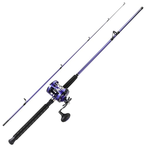 Sougayilang Trolling Fishing Rod Reel Combo - Heavy Duty Inshore/Catfish Rod with 4000 Size Reel 2-Piece Saltwater Combo for Big Game Fish- 70- Right Handed