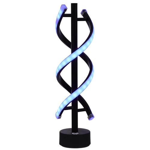 LIFKOME Lámpara de Mesa LED Recargable 1800 Mah Luz Decorativa Azul Hielo Diseño Espiral Vintage para Bar Restaurante Escritorio Portátil