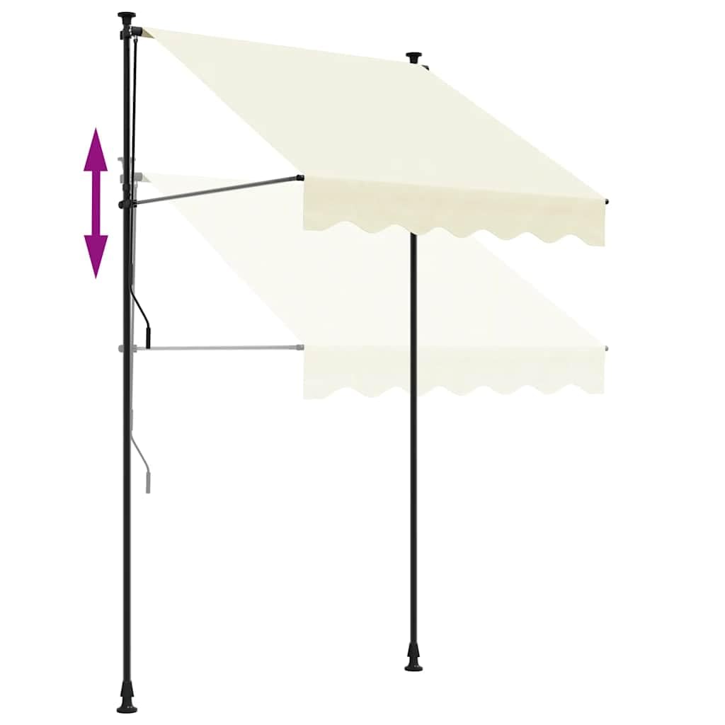 vidaXL Tenda da Sole Retrattile Crema 200x115 cm in Tessuto e Acciaio