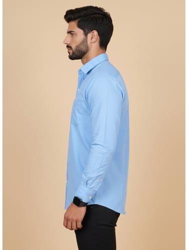 Image of Full Sleeve Black Formal Shirt for Men Cotton Regular Fit Casual - Pure Premium Branded Shirts for Men Formal Stylish Slim Plain Solid Man Wear as Office and Party