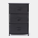 OHS Brooklyn 3 Chest of Drawers Fabric Cabinet Space-Saving Storage Organizer Stylish Sturdy Frame with 3 Canvas Drawers For Bedroom Livingroom or Office, Grey - Image 5